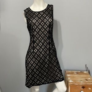 Miss Pinky Black lace dress, lined with nudeish color. Size Large, Bundle & Save